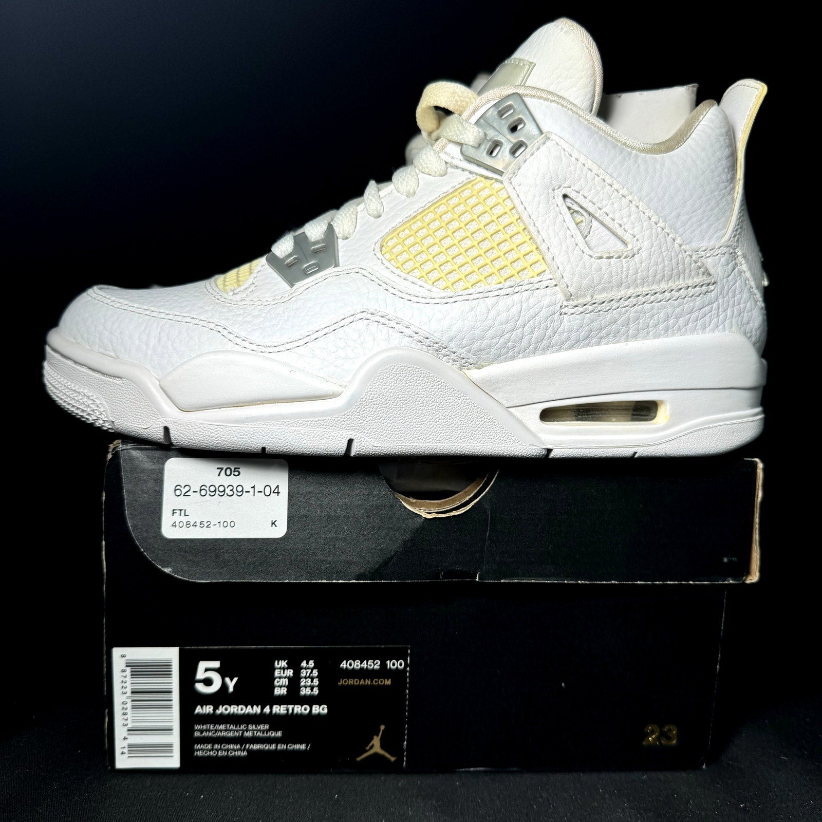 Air Jordan 4 Retro GS Pure Money 2017 Kids Shoes - Size 5