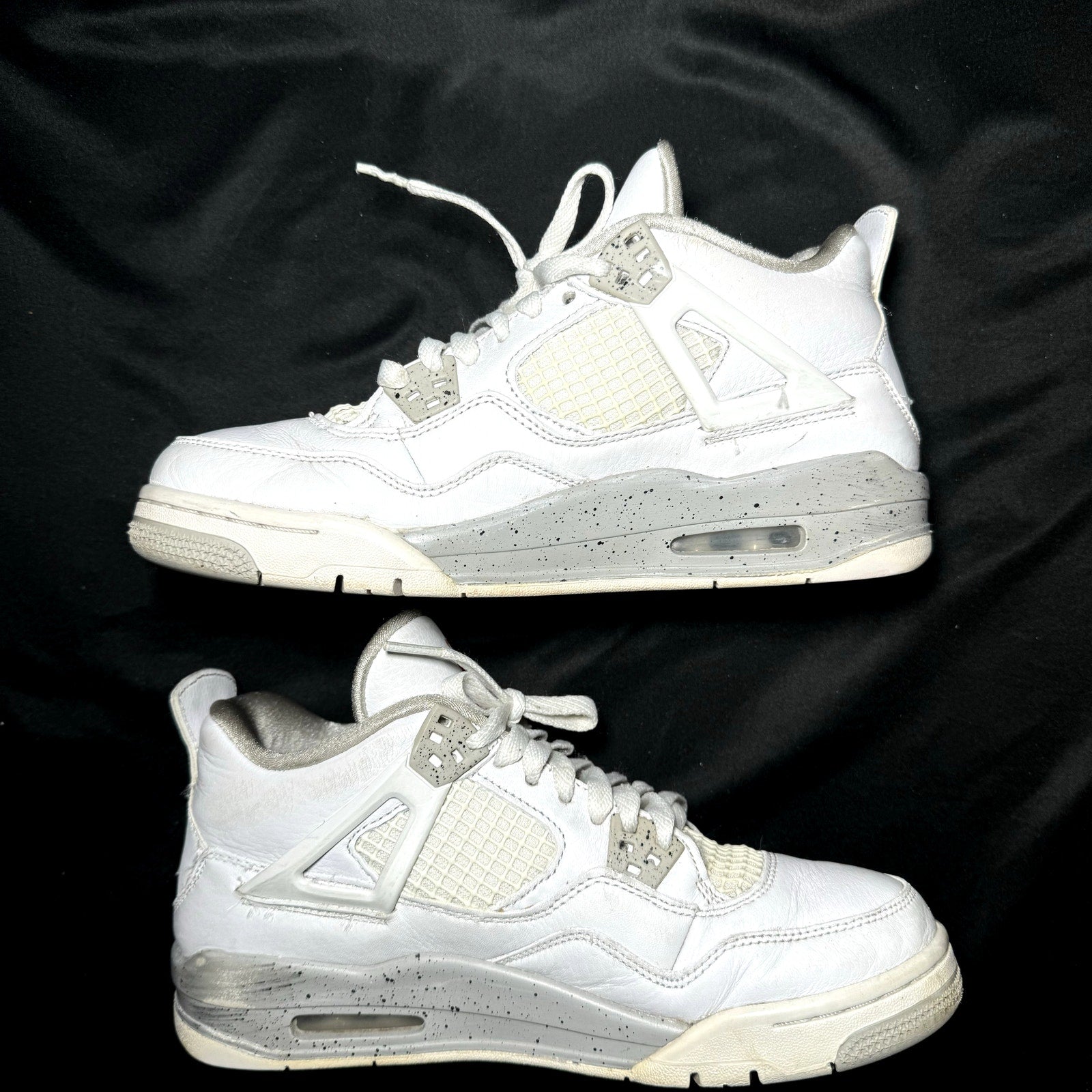 Air Jordan 4 Retro GS White Oreo Kids Shoes - Size 7
