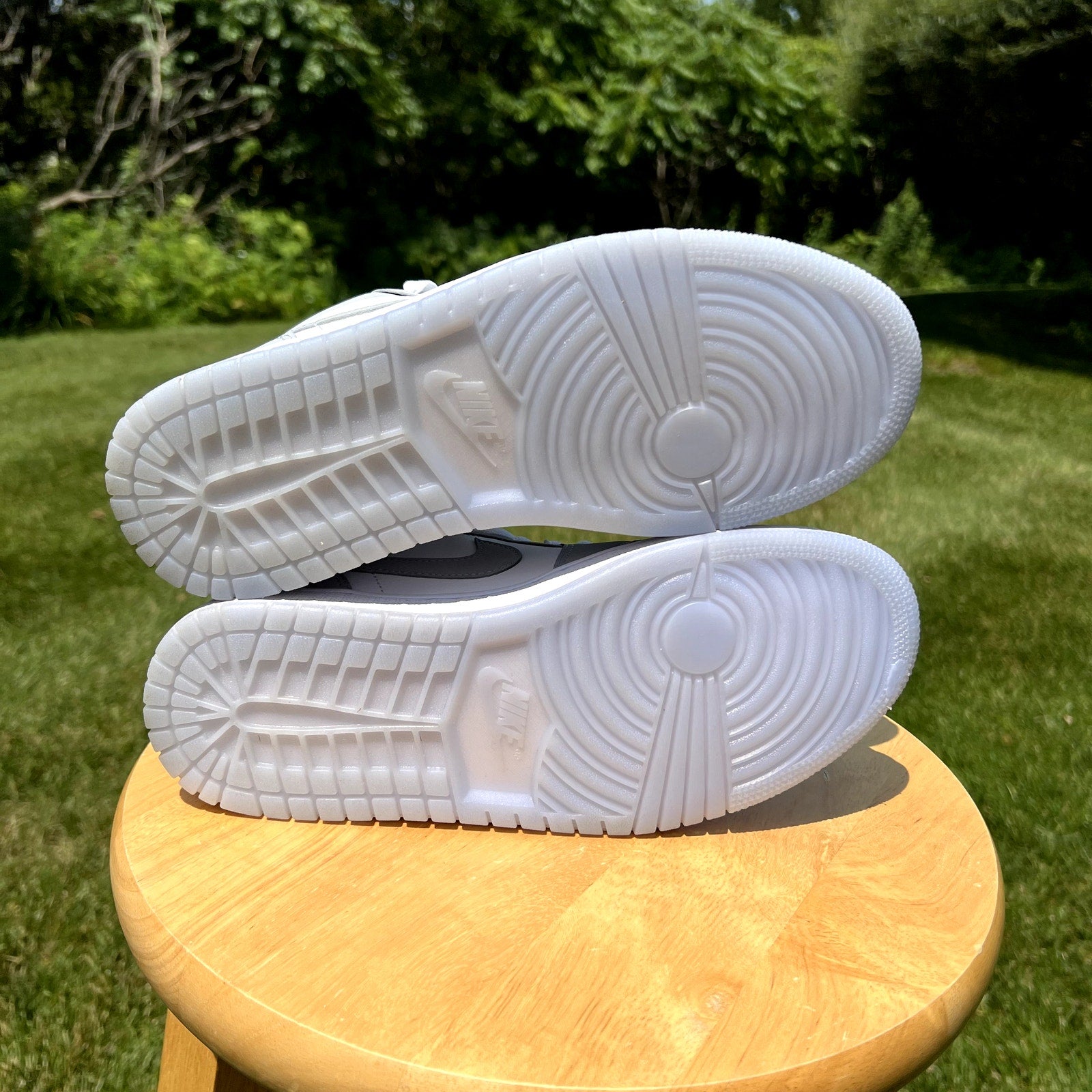Air Jordan 1 Low White Wolf Grey Women's Shoes - Size 8.5