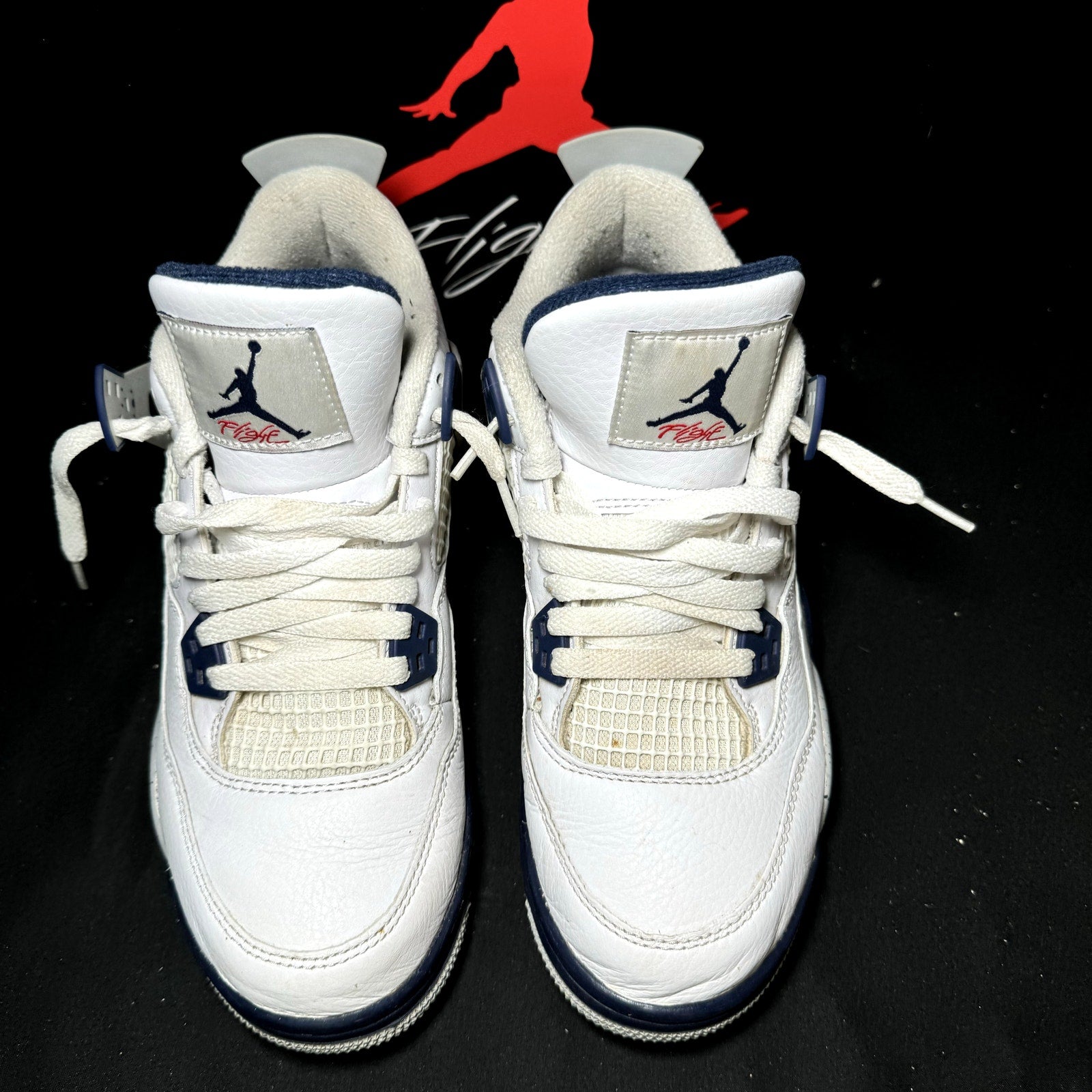 Air Jordan 4 Retro GS Midnight Navy Kids Shoes - Size 6.5