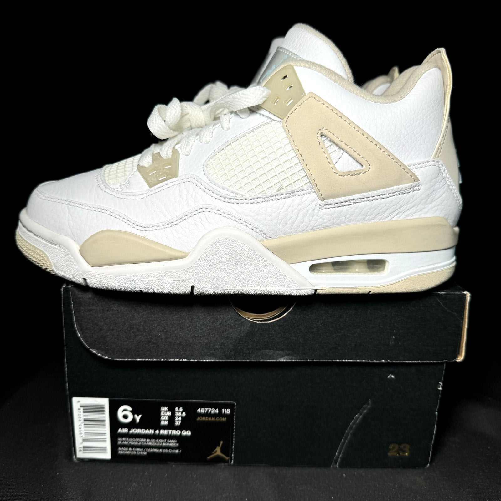 Air Jordan 4 Retro GS Linen 2017 Kids Shoes - Size 6