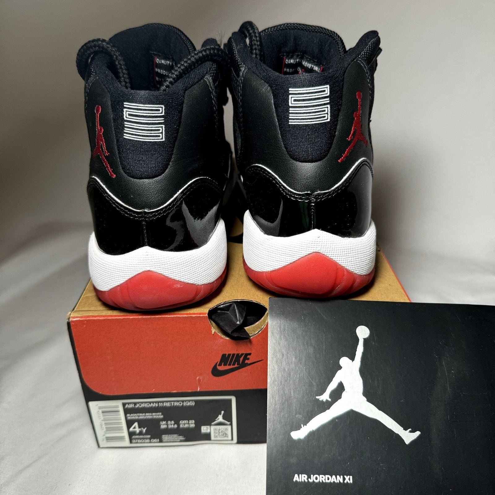 Air Jordan 11 Retro GS Bred 2019 Kids Shoes - Size 4