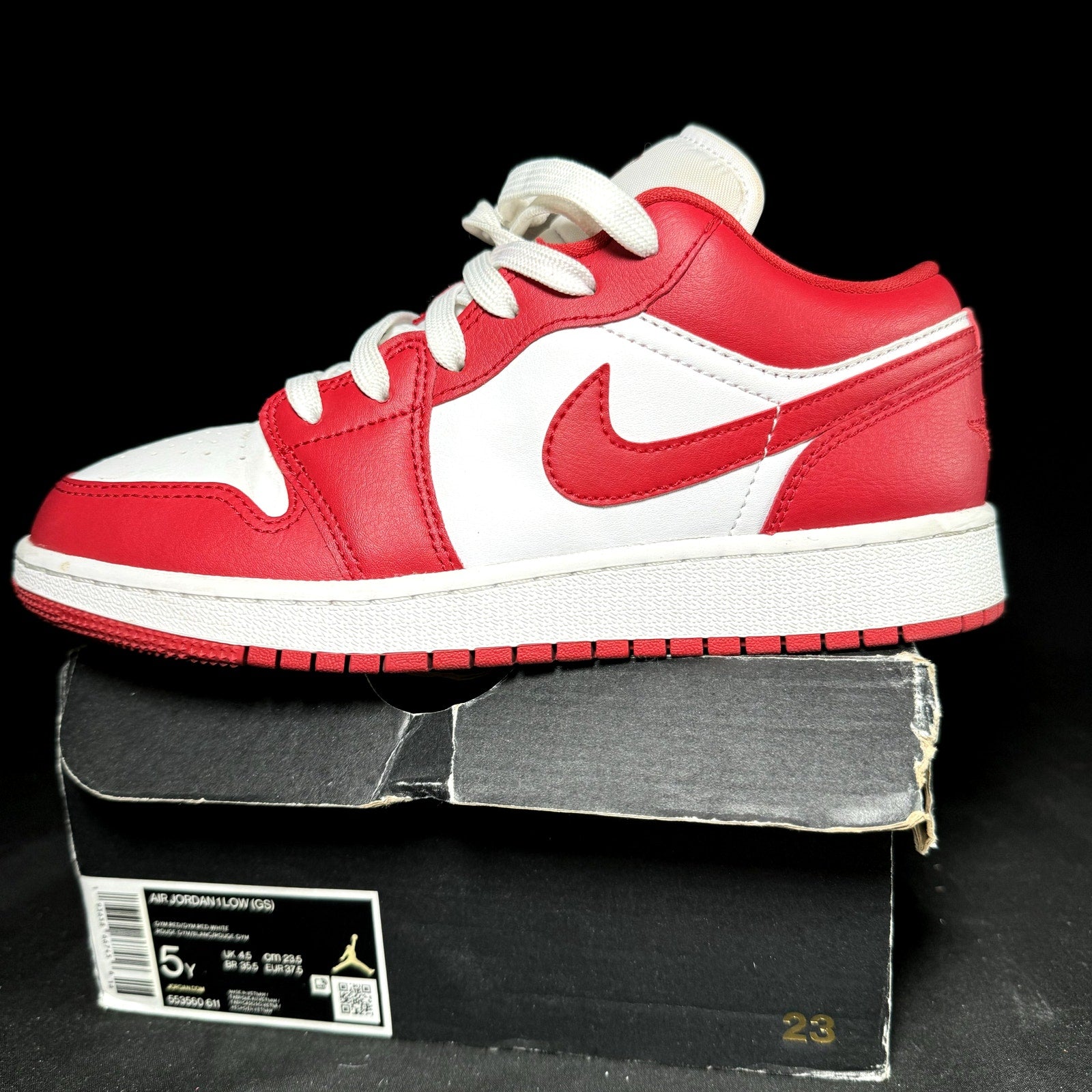 Air Jordan 1 Low GS Gym Red 2020 Kids Shoes - Size 5