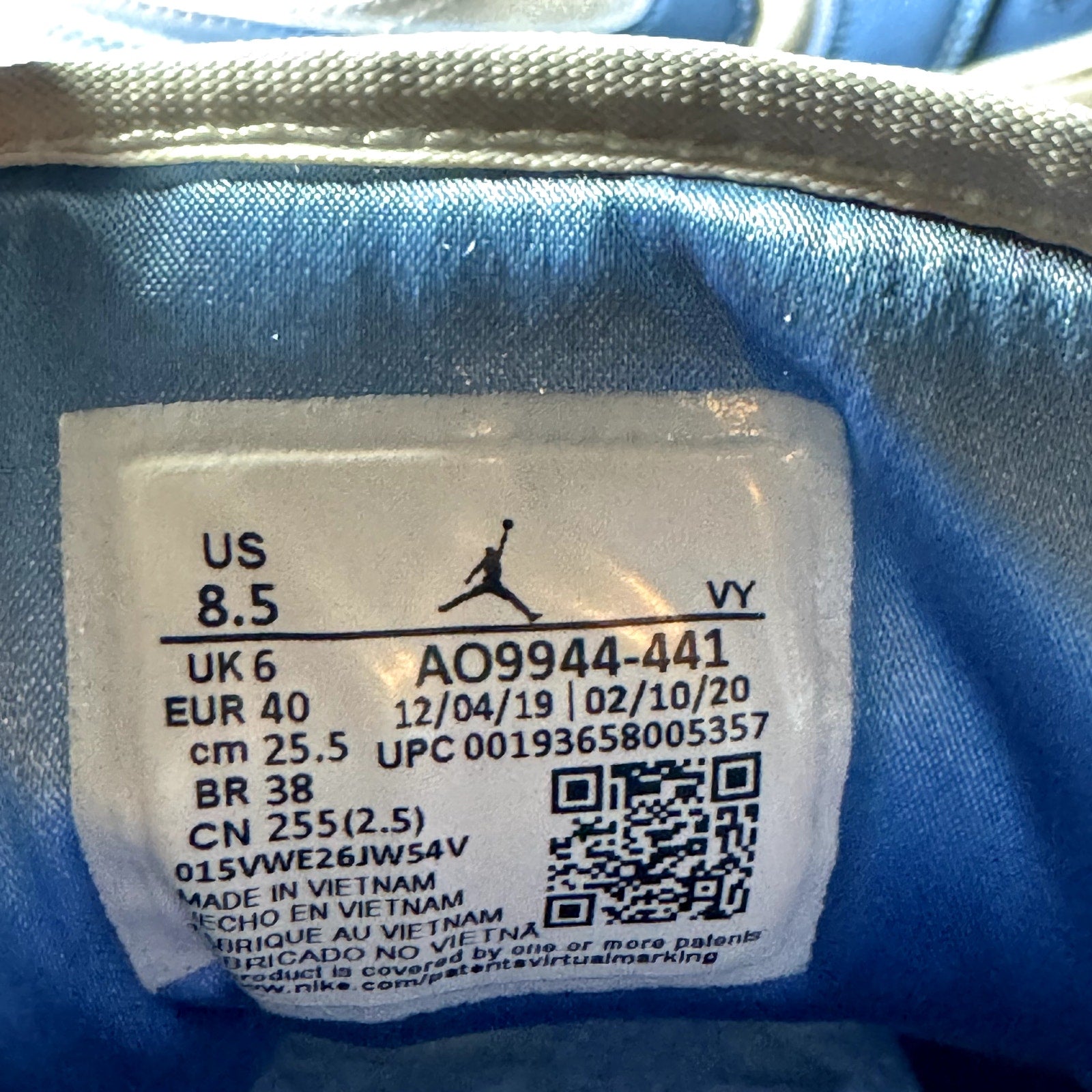 Nike Air Jordan 1 Low UNC Women's Shoes - Size 8.5