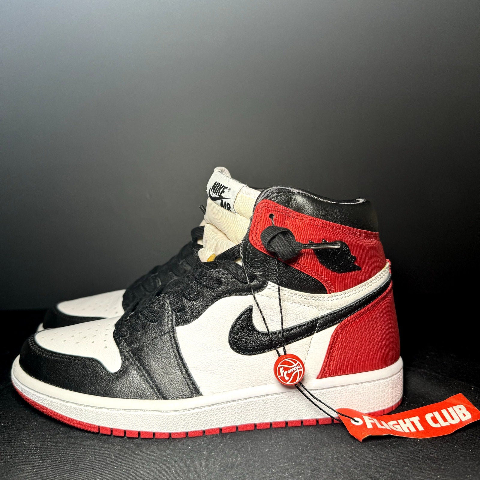 Air Jordan 1 Retro High Satin Black Toe Women's Shoes - Size 8
