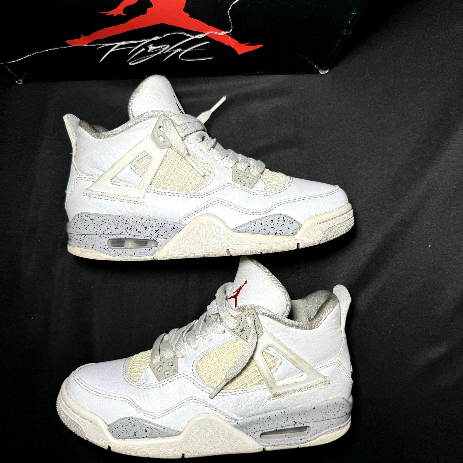 Air Jordan 4 Retro GS White Oreo Kids Shoes - Size 5