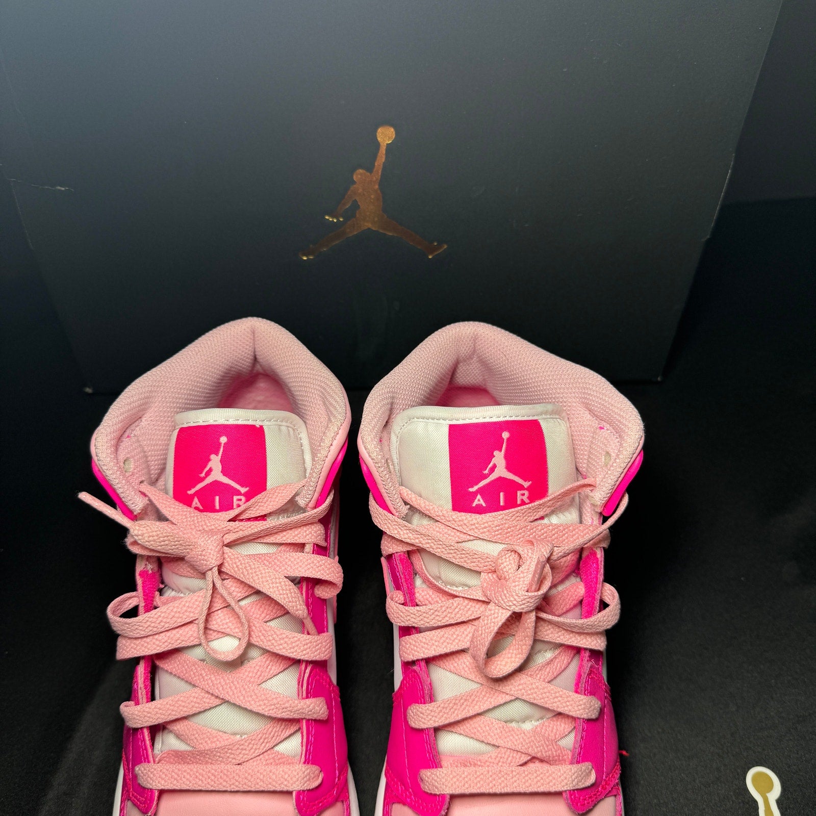 Air Jordan 1 Mid GS Fierce Pink Kids Shoes - Size 7