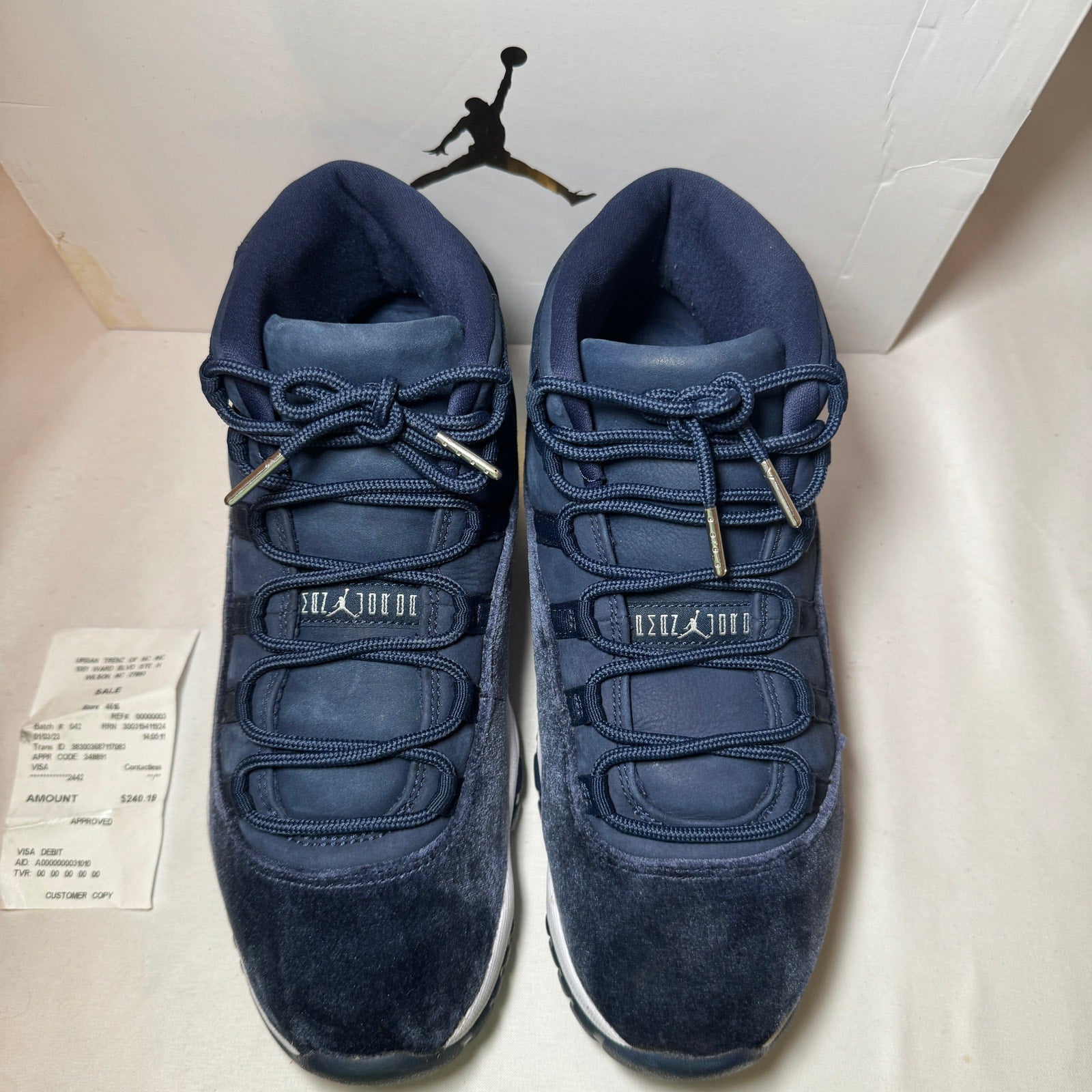 Air Jordan 11 Retro Midnight Navy Velvet Women's Shoes - Size 11