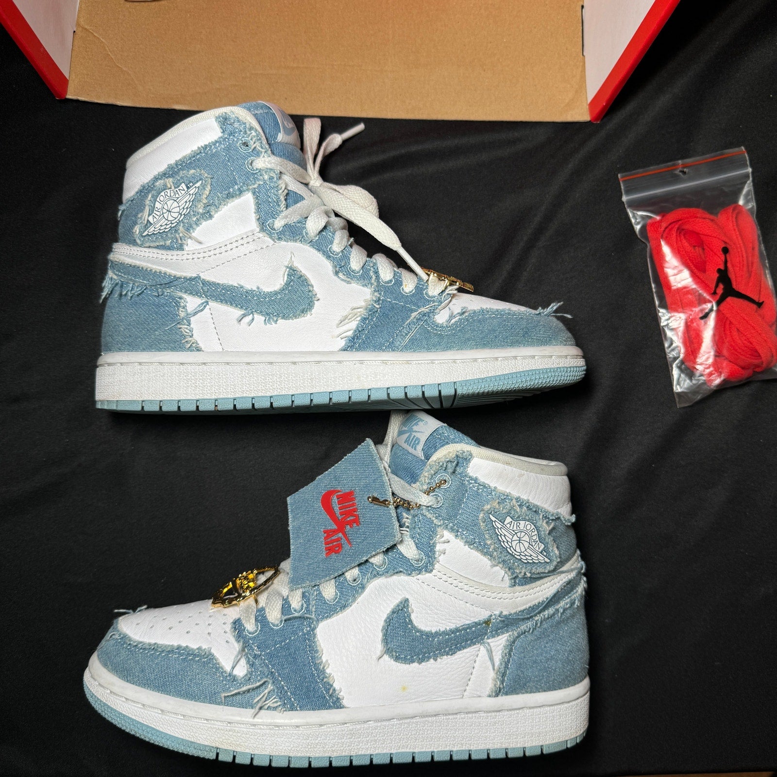 Air Jordan 1 Retro High OG Denim Women's Shoes - Size 5