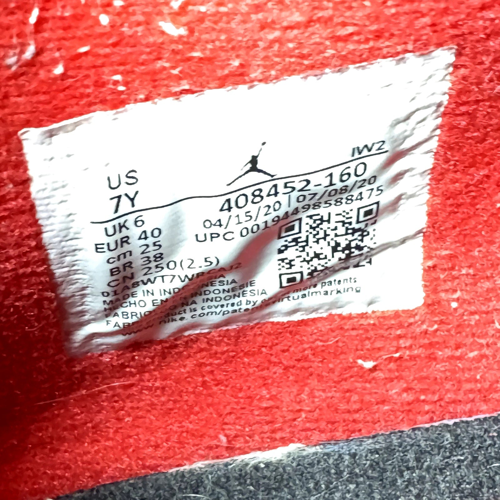 Air Jordan 4 Retro OG GS Fire Red 2020 Kids Shoes - Size 7