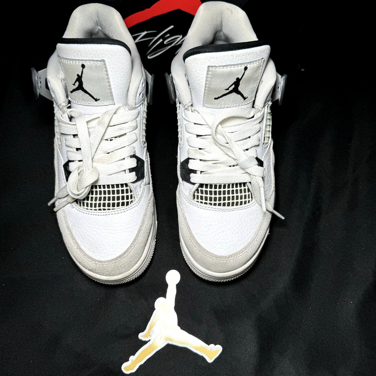 Air Jordan 4 Retro GS Military Black Kids Shoes - Size 4.5
