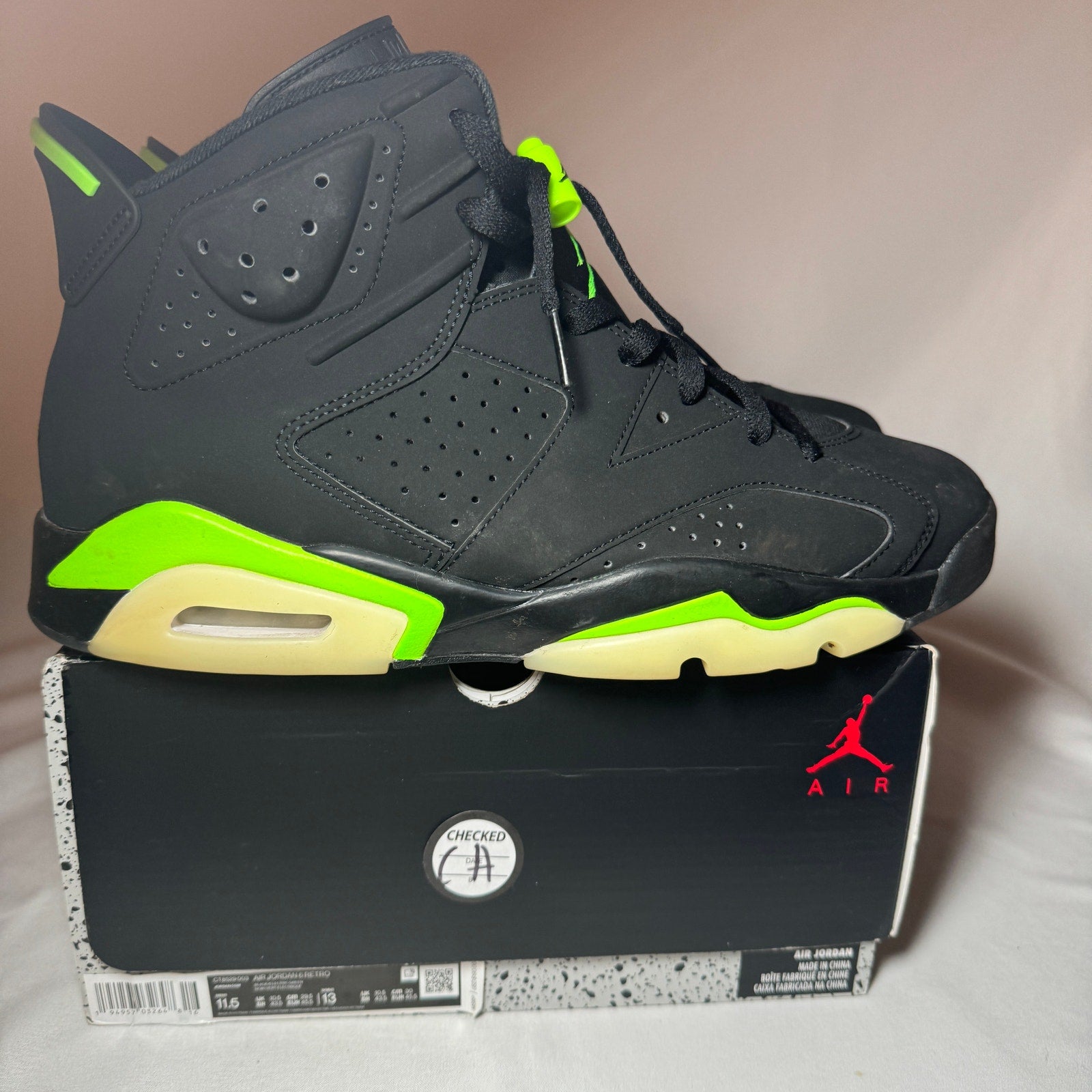 Air Jordan 6 Retro Electric Green Men's Shoes - Size 11.5