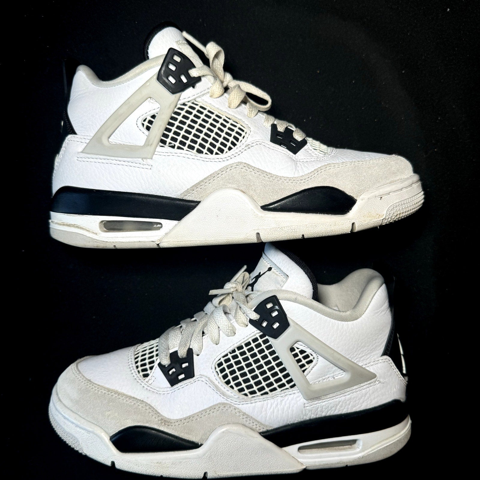 Air Jordan 4 Retro GS Military Black Kids Shoes - Size 4.5