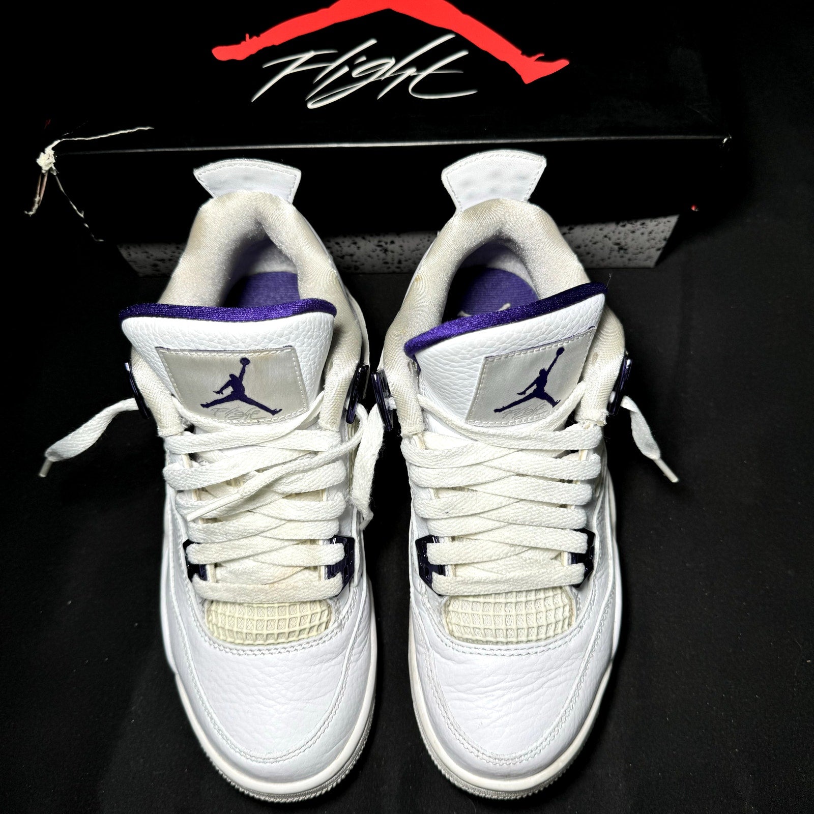 Air Jordan 4 Retro GS Purple Metallic 2020 Kids Shoes - Size 5