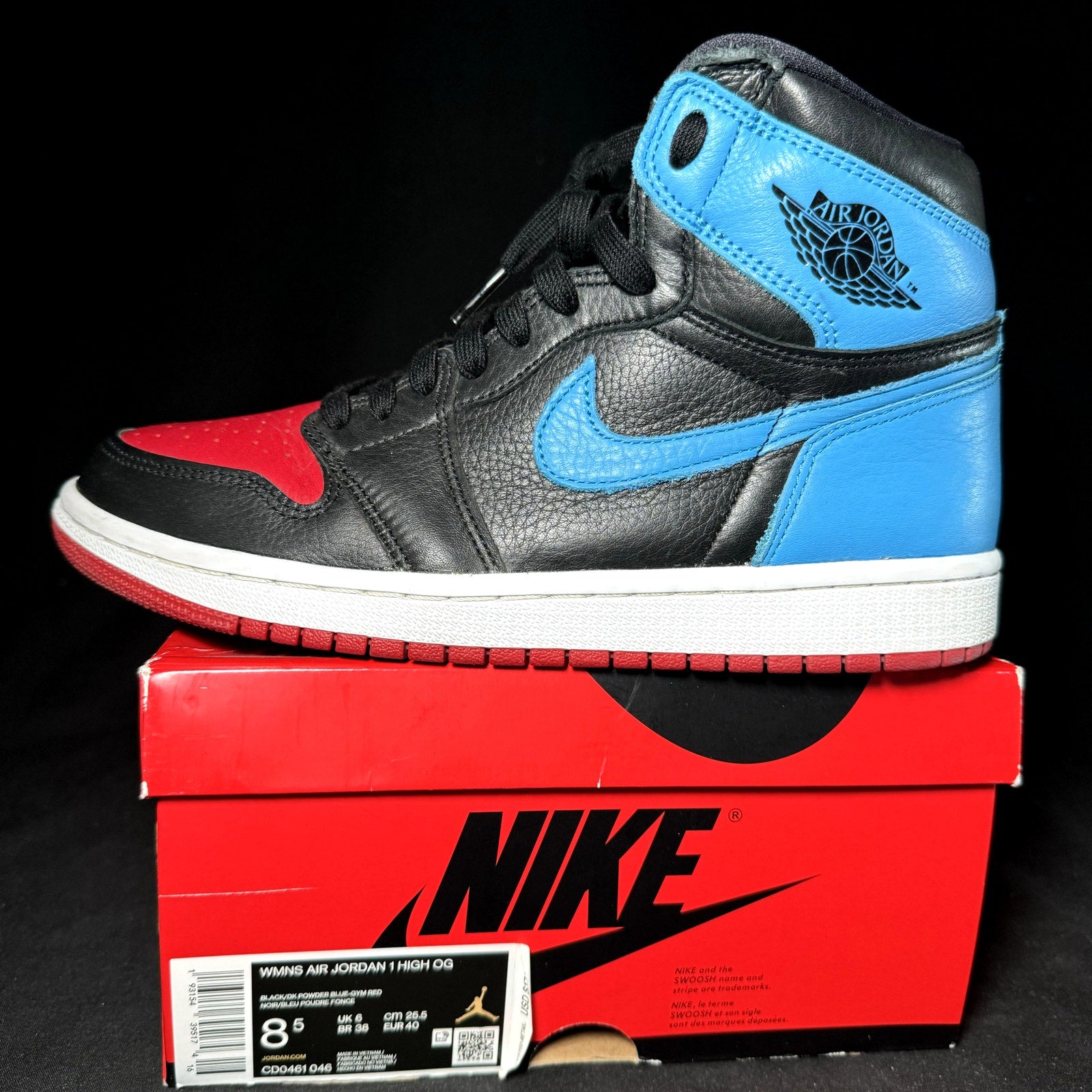 Air Jordan 1 High OG NC to Chi 2020 Women's Shoes - Size 8.5