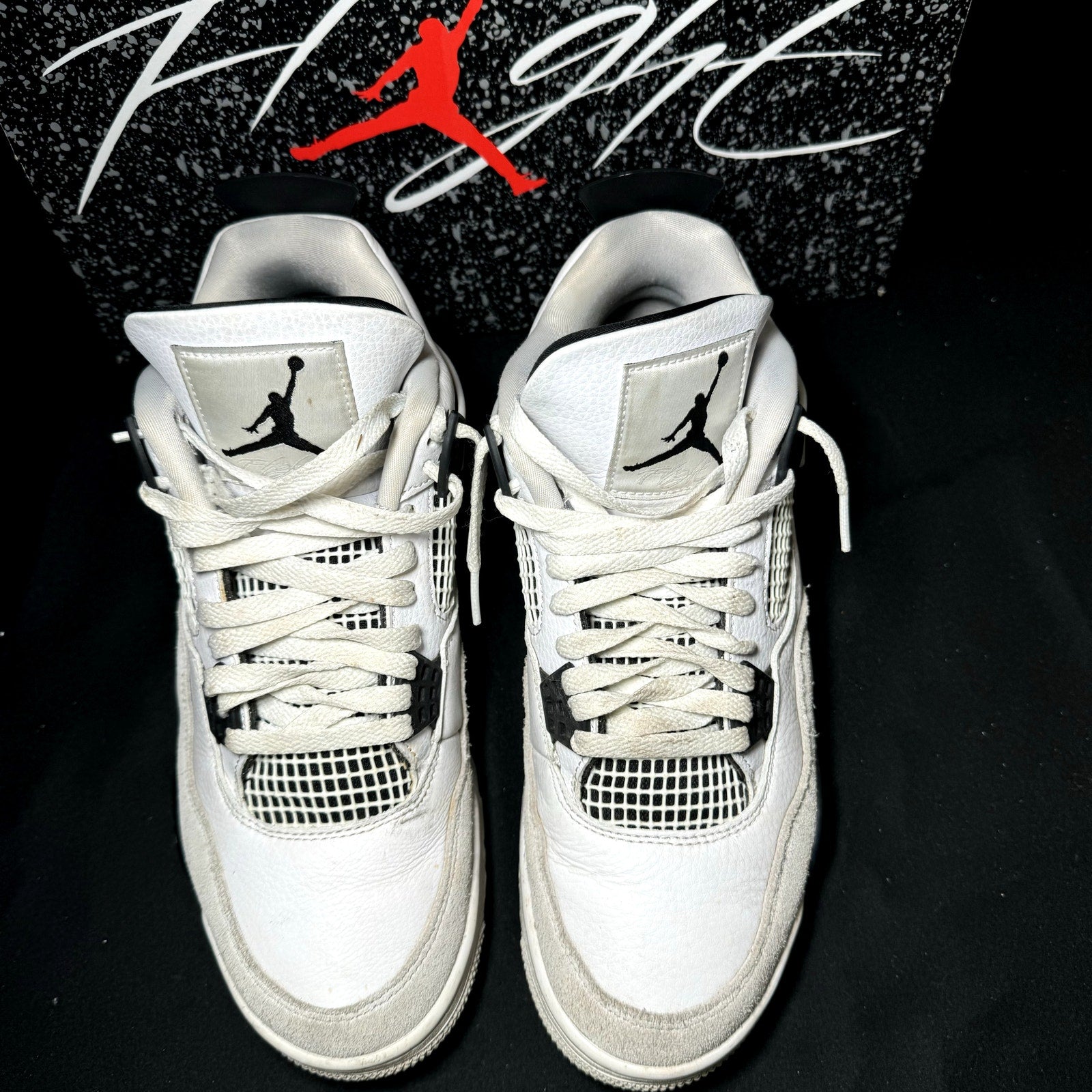 Air Jordan 4 Retro Military Black Men's Shoes - Size 9.5
