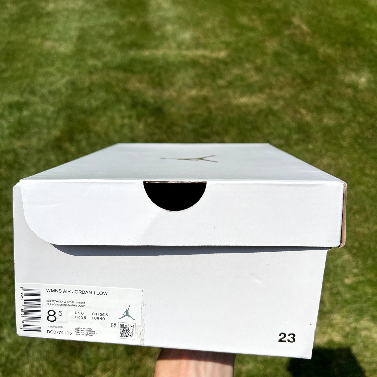 Air Jordan 1 Low White Wolf Grey Women's Shoes - Size 8.5