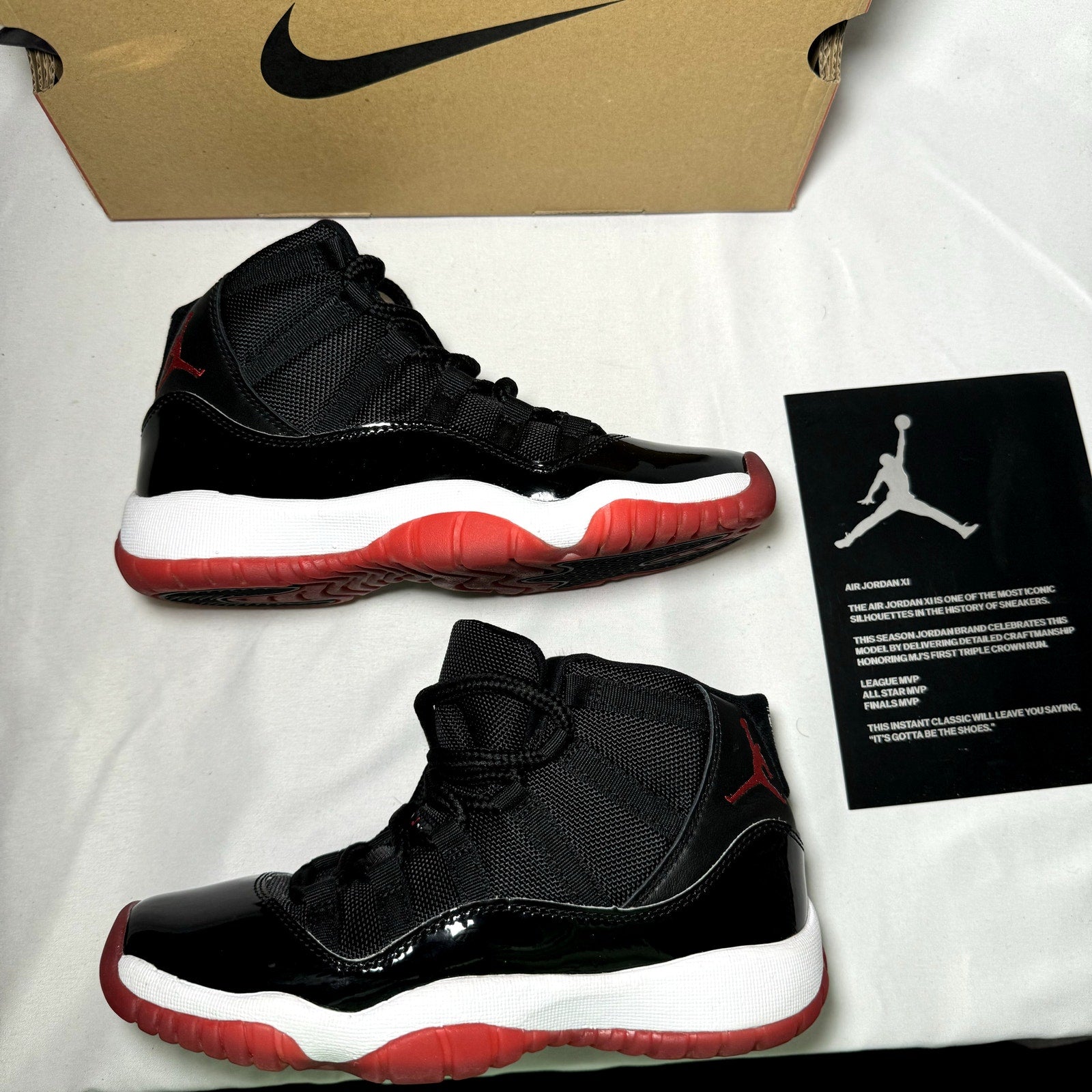 Air Jordan 11 Retro GS Bred 2019 Kids Shoes - Size 4