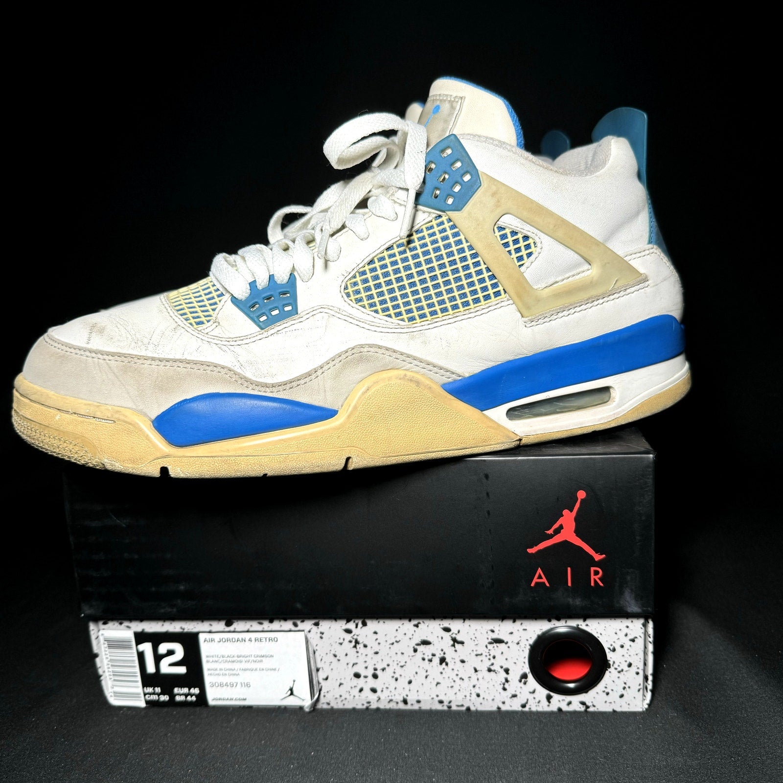 Air Jordan 4 Retro Military Blue 2012 Men's Shoes  - Size 12