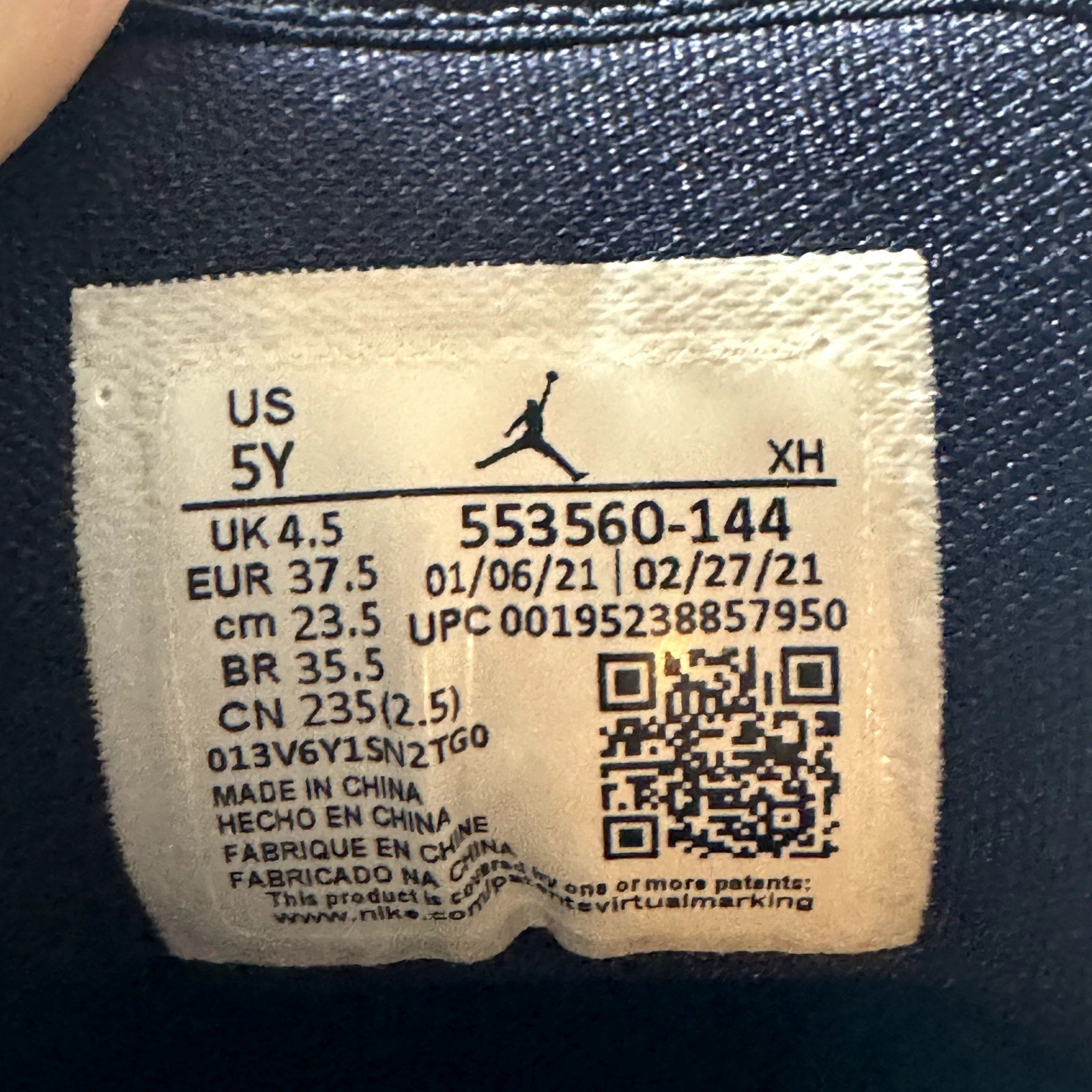 Air Jordan 1 Low GS UNC Kids Shoes - Size 5