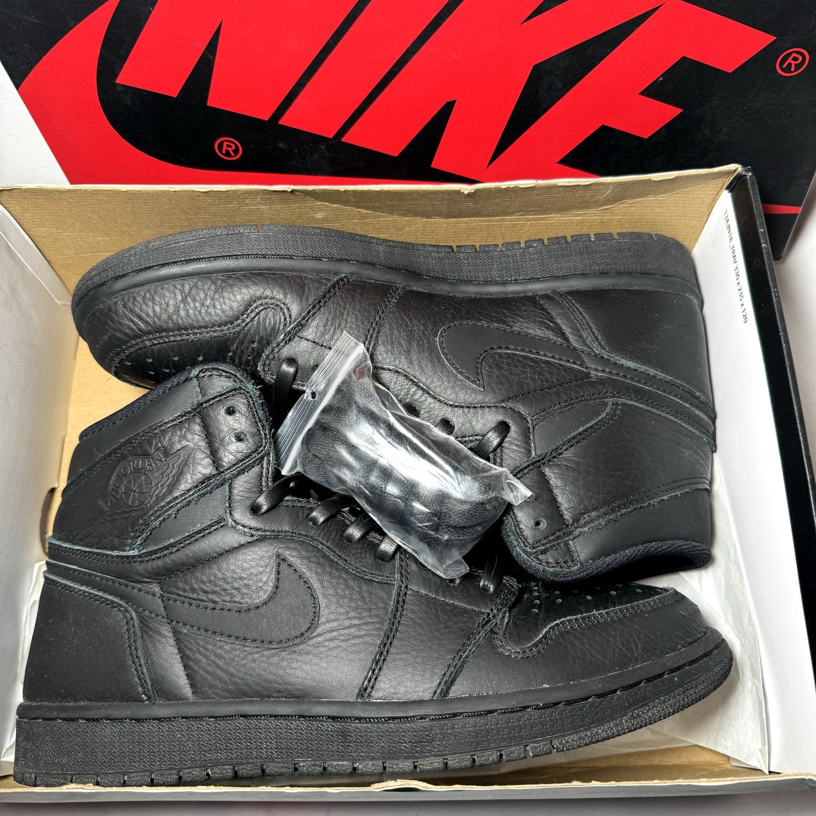 Air Jordan 1 Retro High OG Triple Black Men's Shoes - Size 9