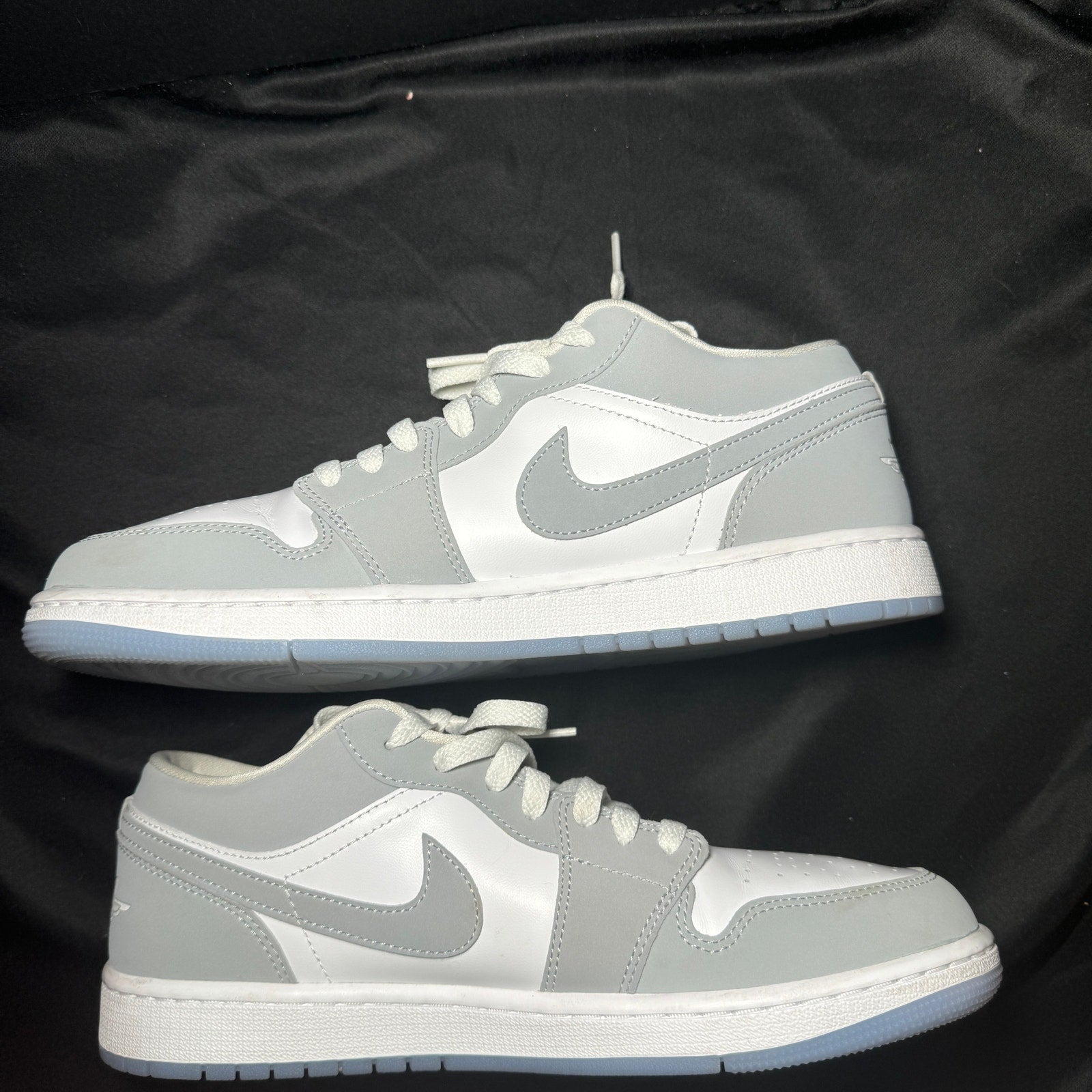Air Jordan 1 Low White Wolf Grey Women's Shoes - Size 10.5