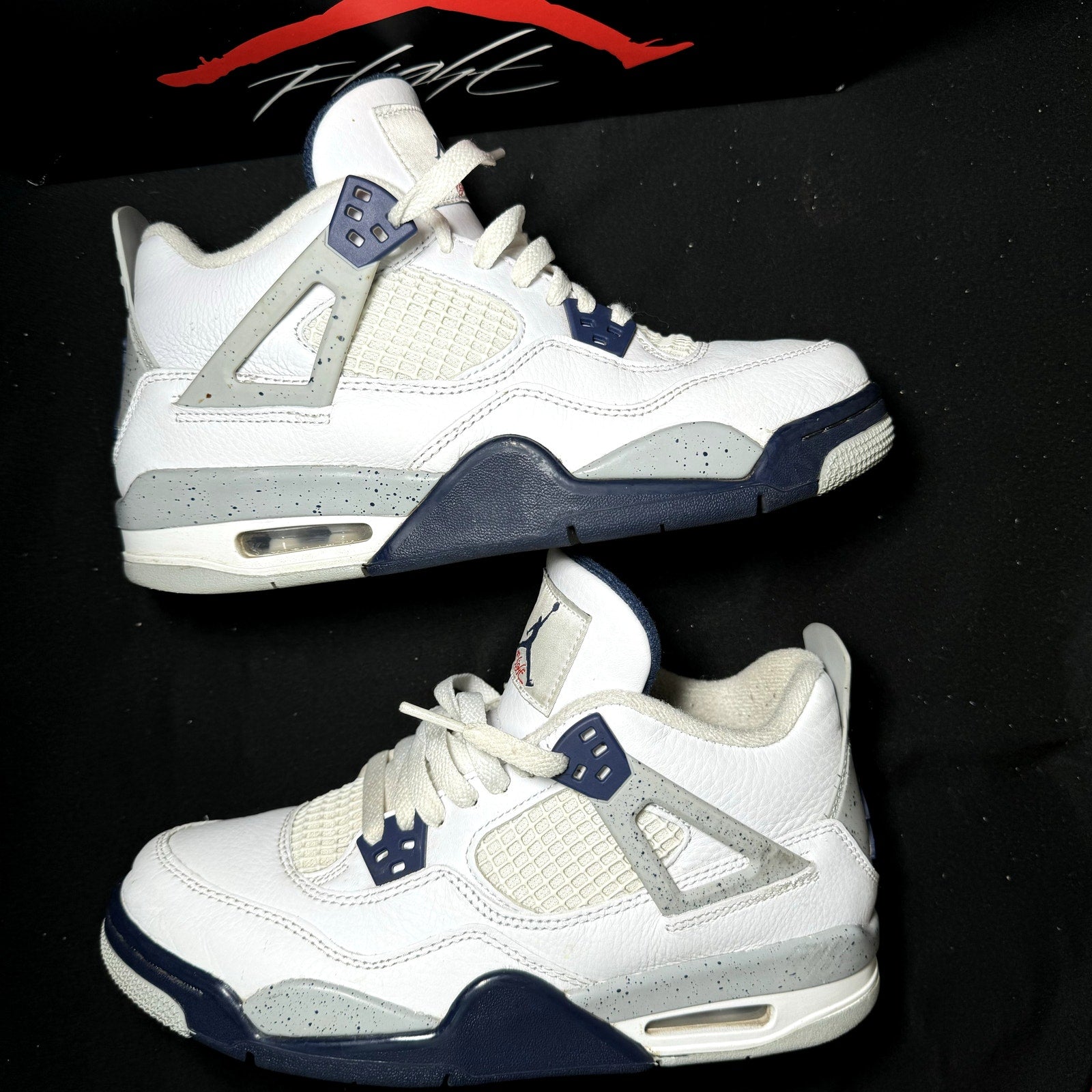 Air Jordan 4 Retro GS Midnight Navy Kids Shoes - Size 6.5