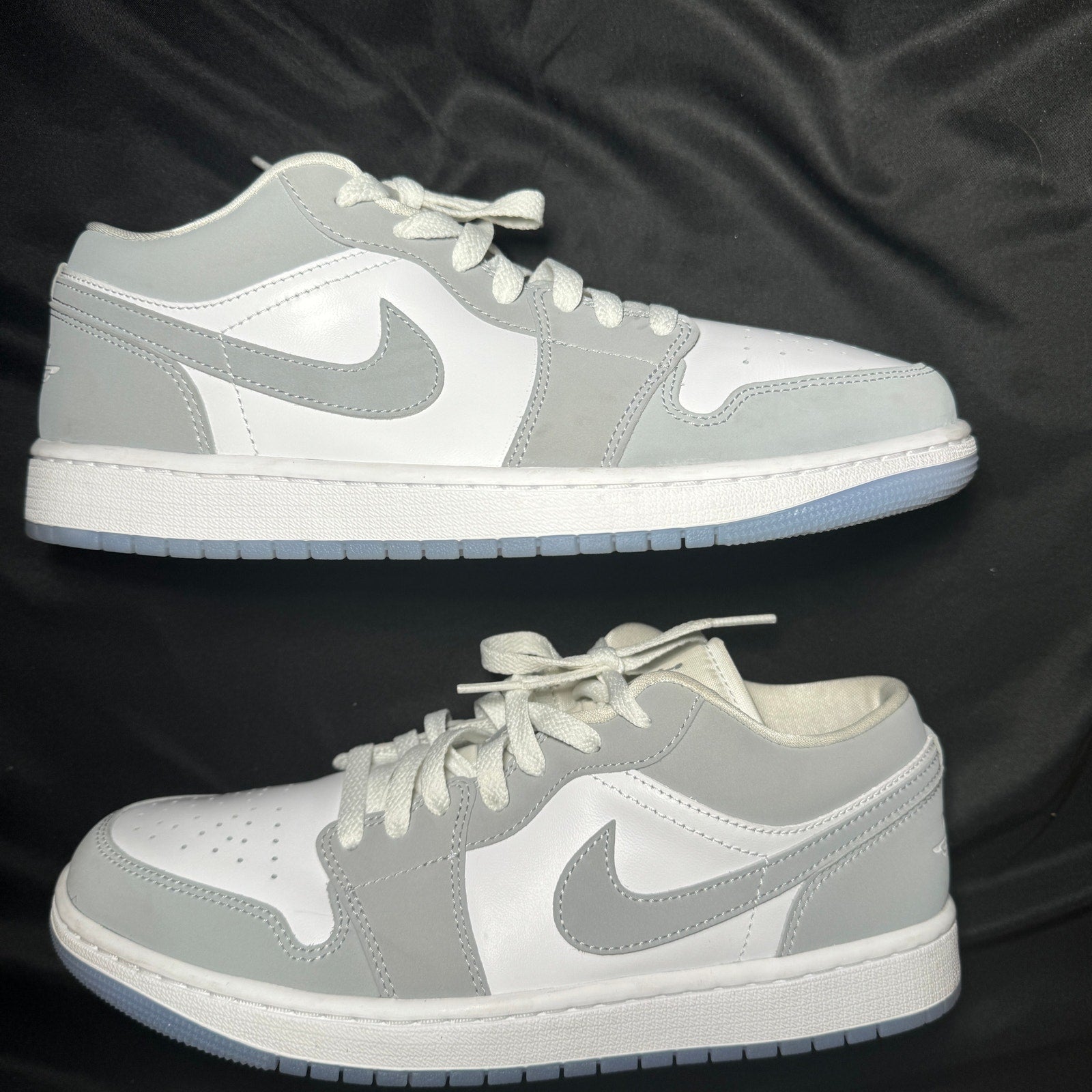 Air Jordan 1 Low White Wolf Grey Women's Shoes - Size 10.5