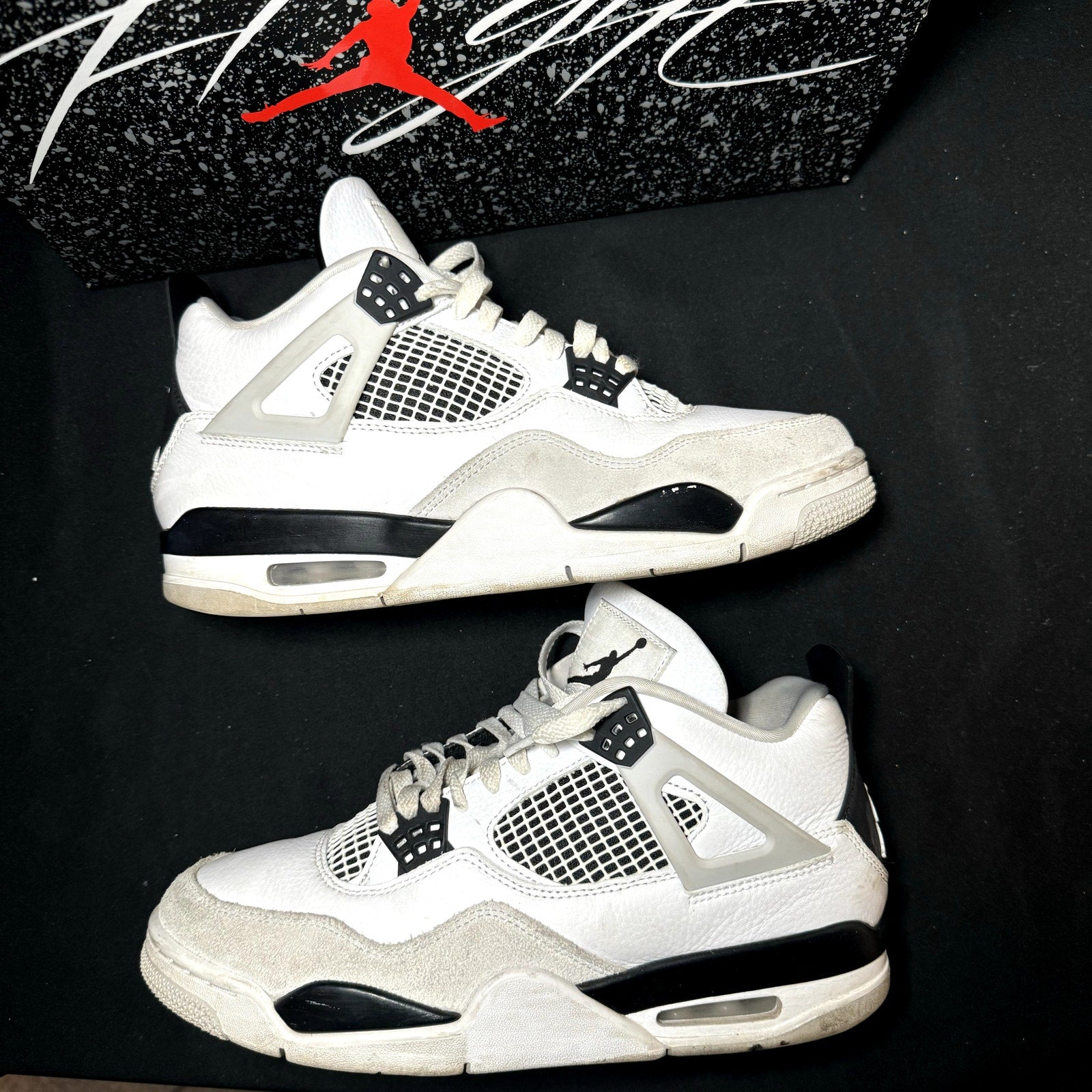 Air Jordan 4 Retro Military Black Men's Shoes - Size 9.5