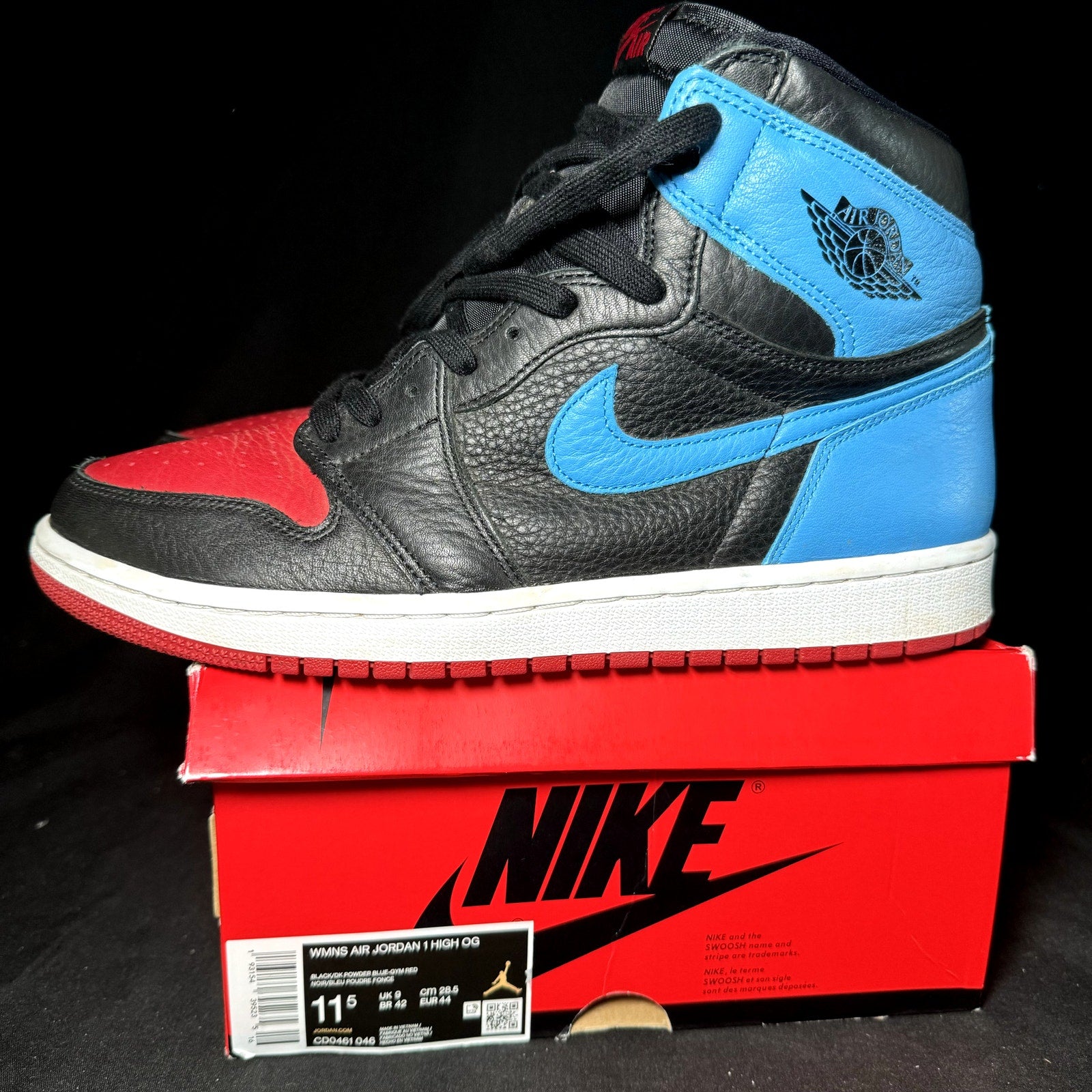 Air Jordan 1 High OG NC to Chi 2020 Women's Shoes - Size 11.5