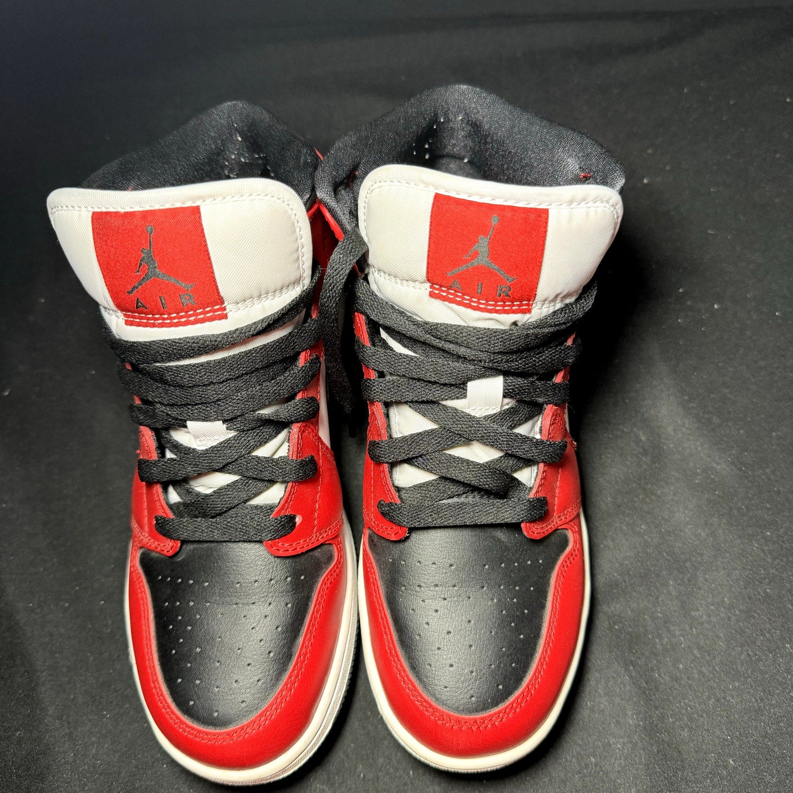 Air Jordan 1 Mid GS Chicago Black Toe Kids Shoes - Size 6