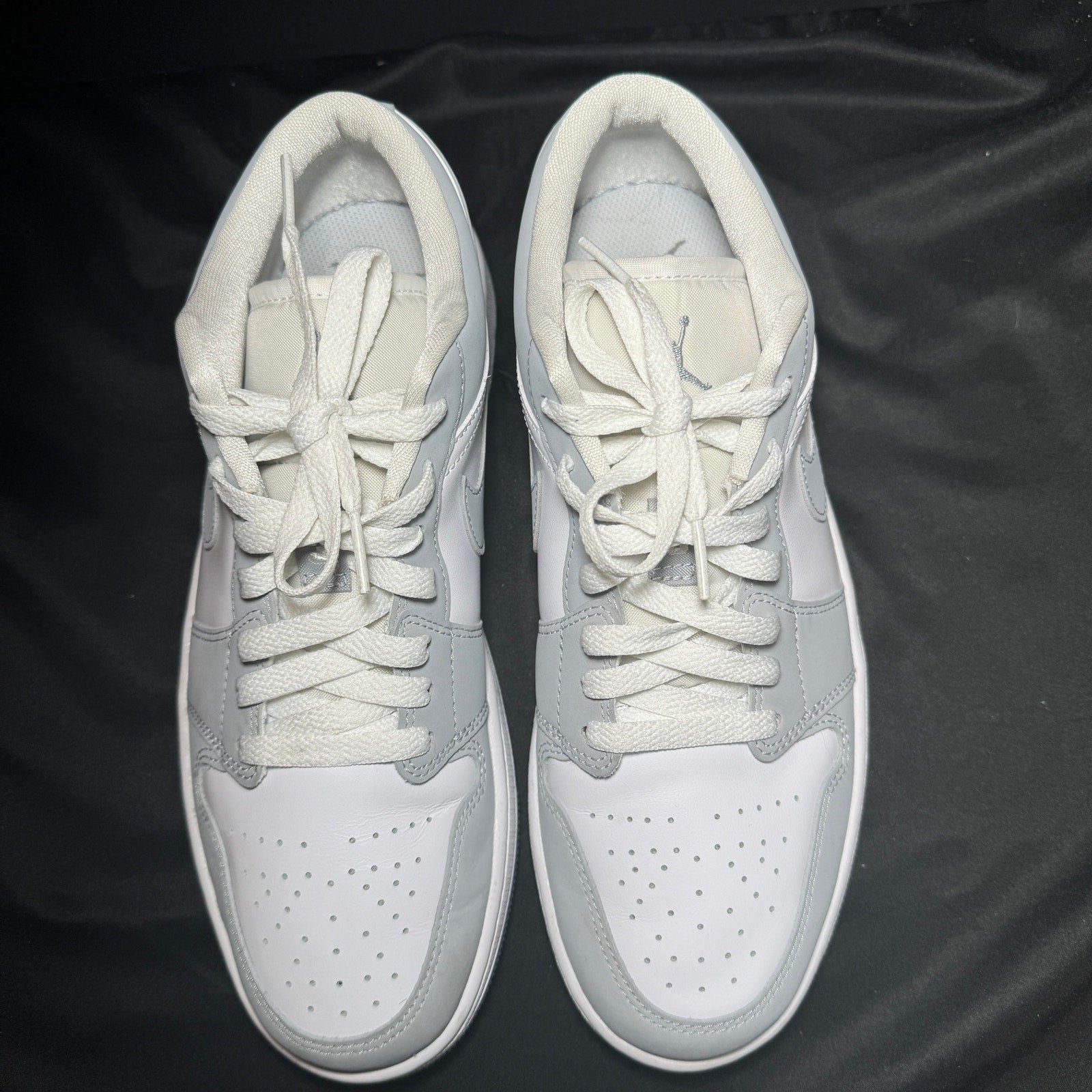 Air Jordan 1 Low White Wolf Grey Women's Shoes - Size 10.5
