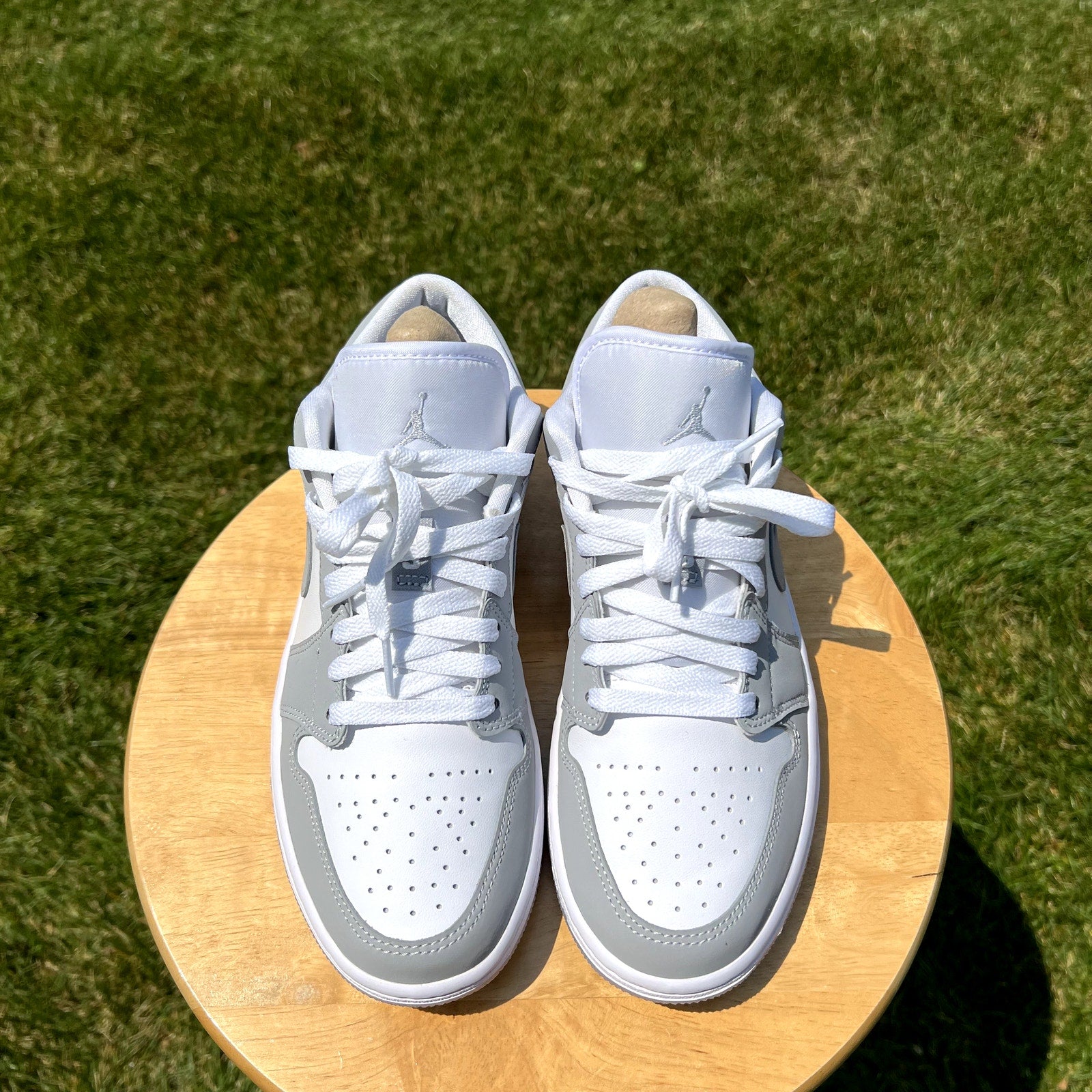 Air Jordan 1 Low White Wolf Grey Women's Shoes - Size 8.5