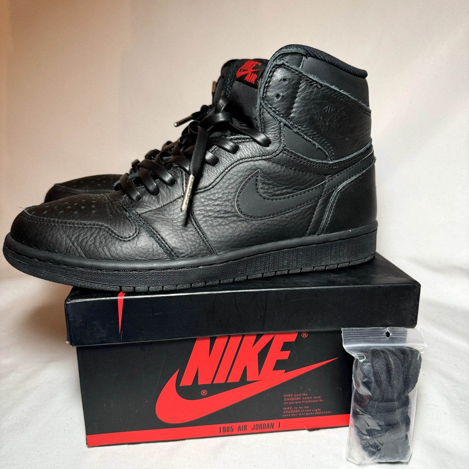 Air Jordan 1 Retro High OG Triple Black Men's Shoes - Size 9