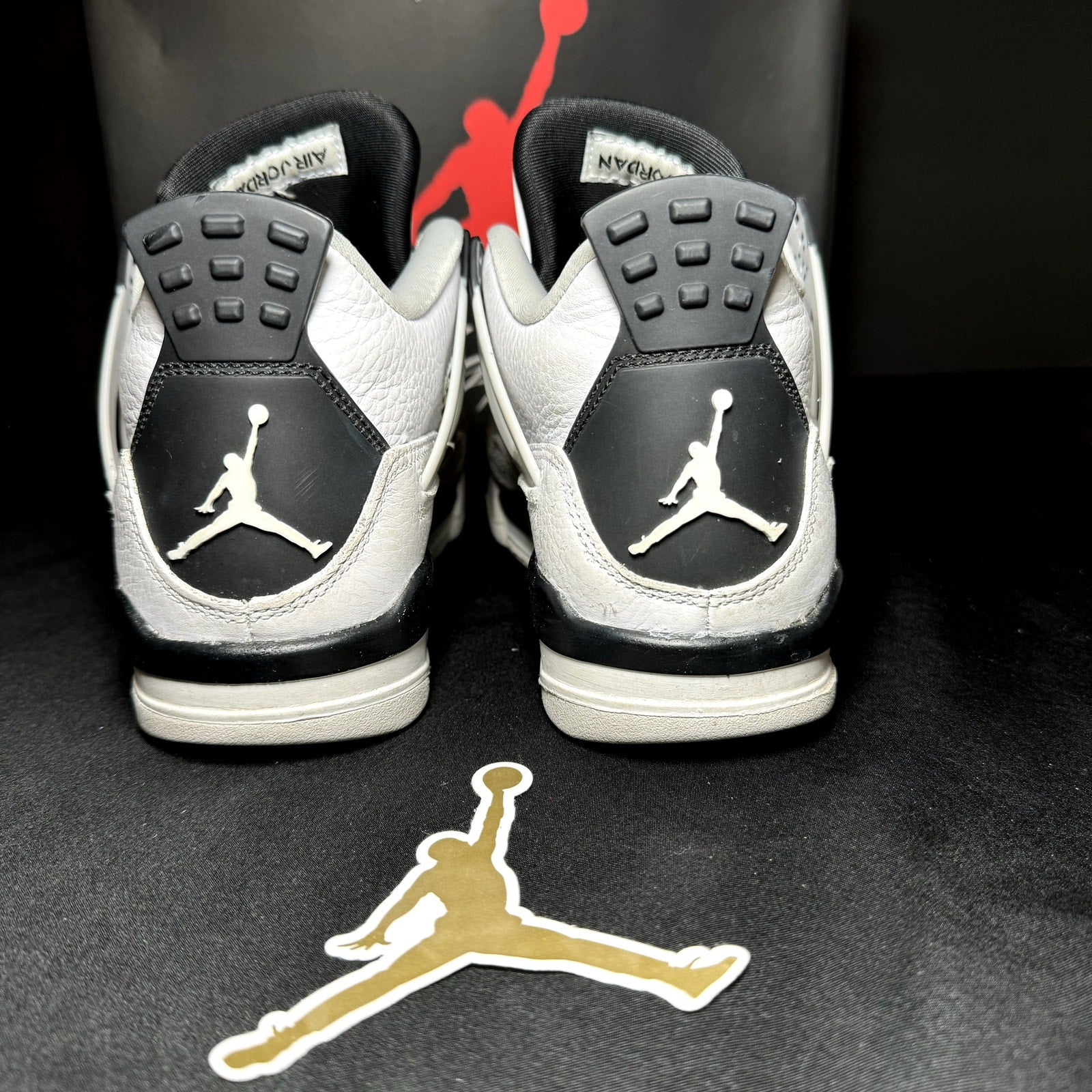 Air Jordan 4 Retro GS Military Black Kids Shoes - Size 4.5