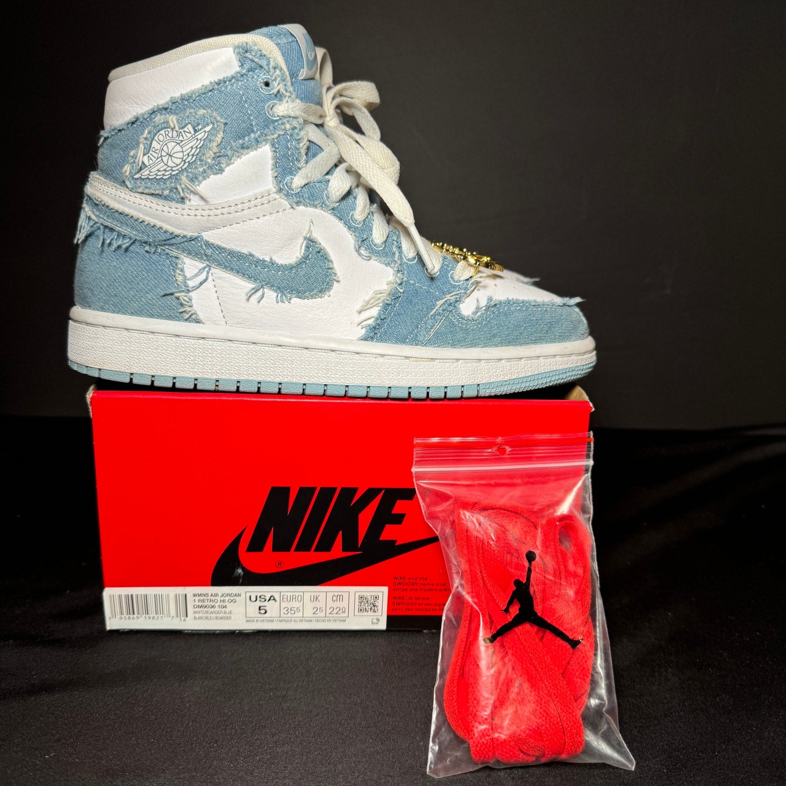 Air Jordan 1 Retro High OG Denim Women's Shoes - Size 5
