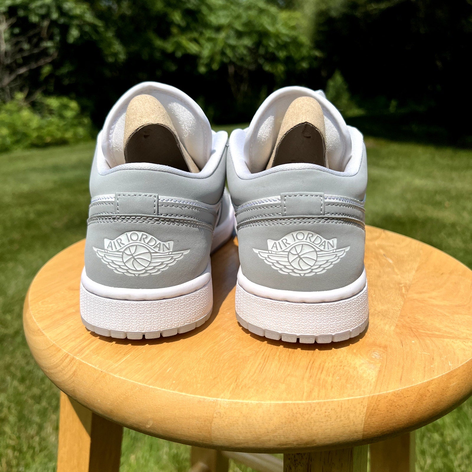 Air Jordan 1 Low White Wolf Grey Women's Shoes - Size 8.5