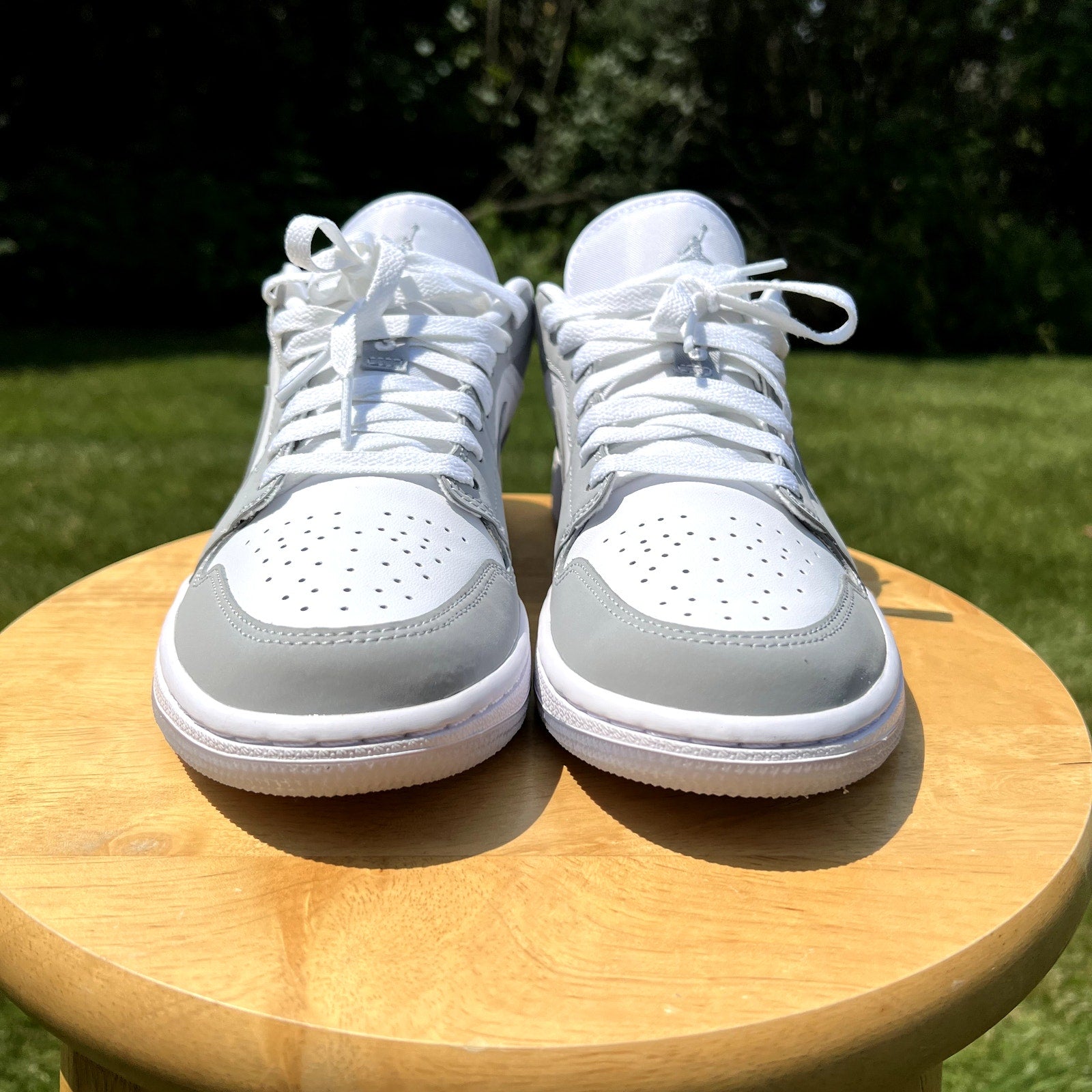 Air Jordan 1 Low White Wolf Grey Women's Shoes - Size 8.5