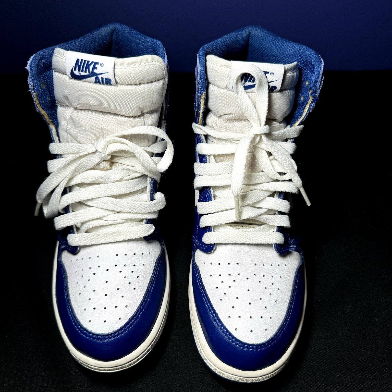 Air Jordan 1 High OG BG Storm Blue Kids Shoes - Size 7