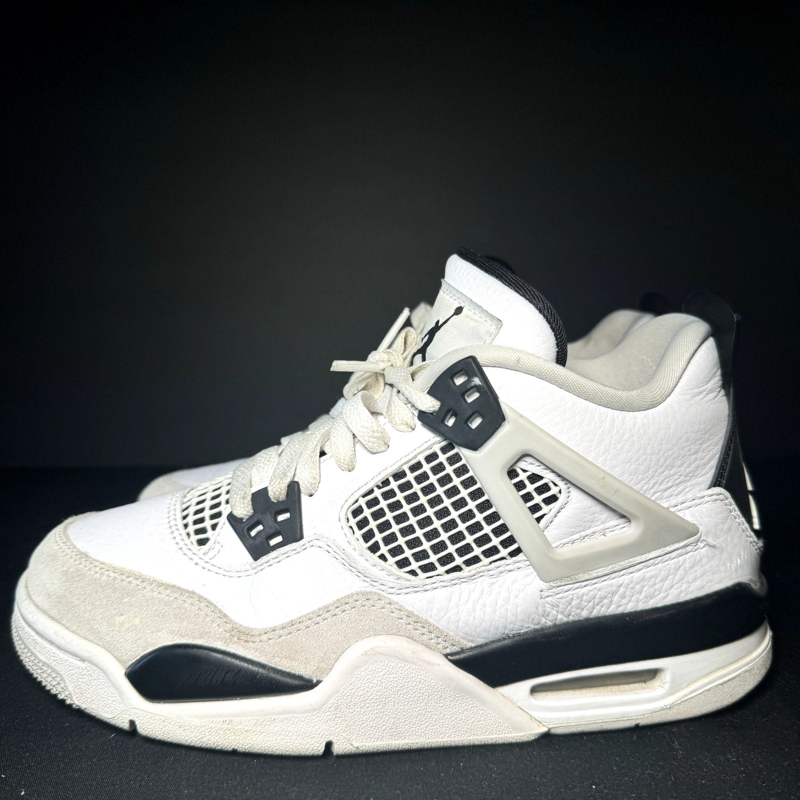 Air Jordan 4 Retro GS Military Black Kids Shoes - Size 4.5