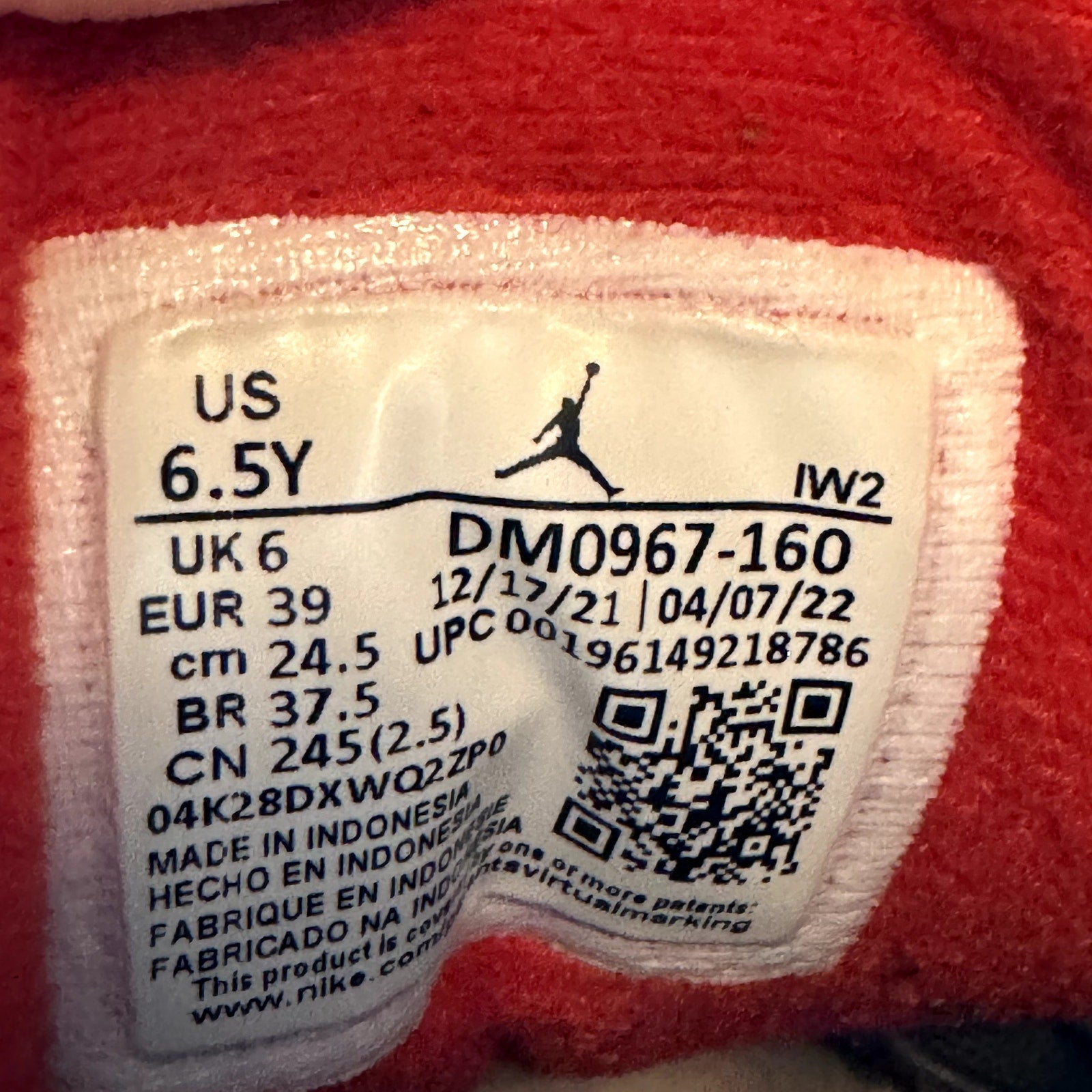Air Jordan 3 Retro GS Fire Red 2022 Kids Shoes - Size 6.5