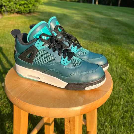 Air Jordan 4 Retro BG Teal Kids Shoes Size 7